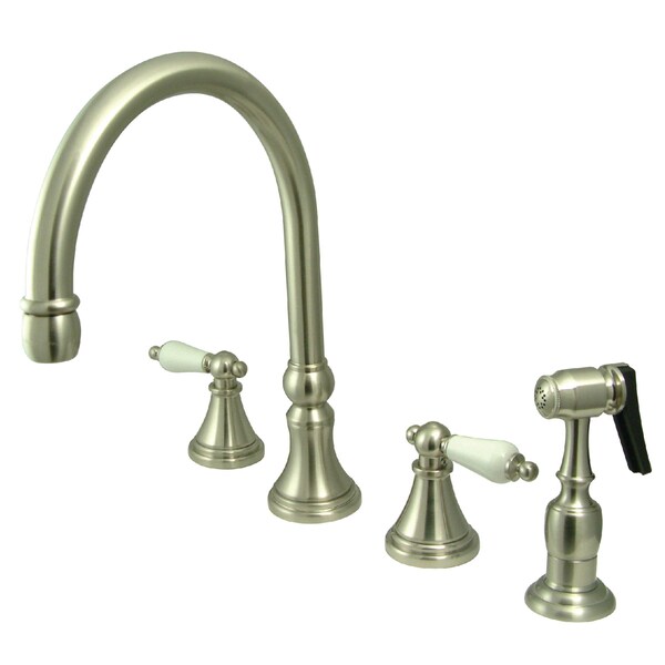 Widespread Kitchen Faucet, Brushed Nickel